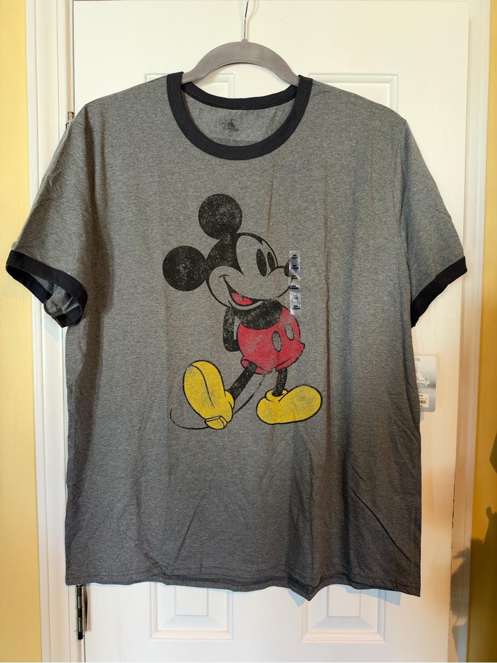 Disney Gray Ringer Tee with Mickey Mouse Graphic
